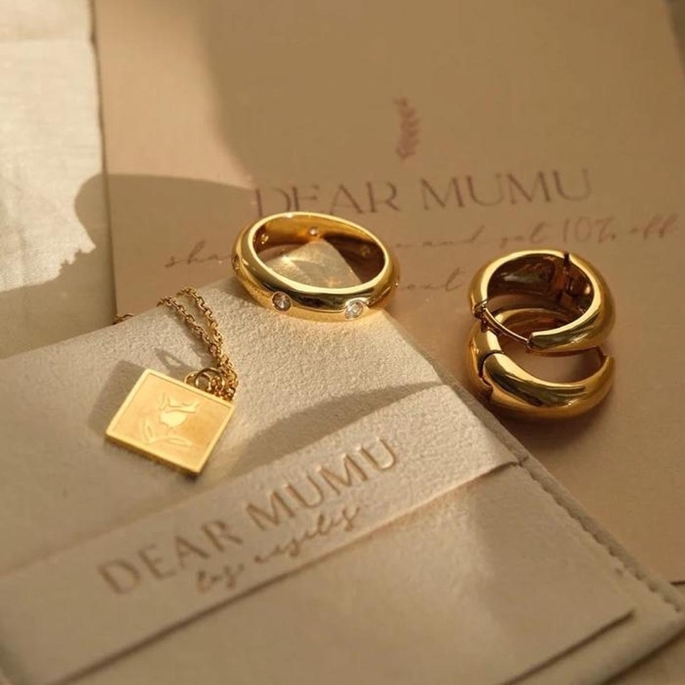 18K Gold Plated Charlie Hoops - Picture 5 of 7